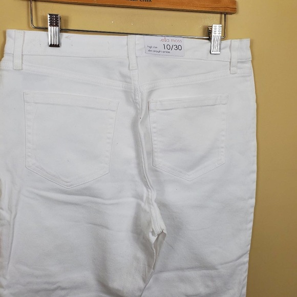 Ella Moss High Rise Slim Straight Ankle Jean in White Size 10/30 - Picture 5 of 8